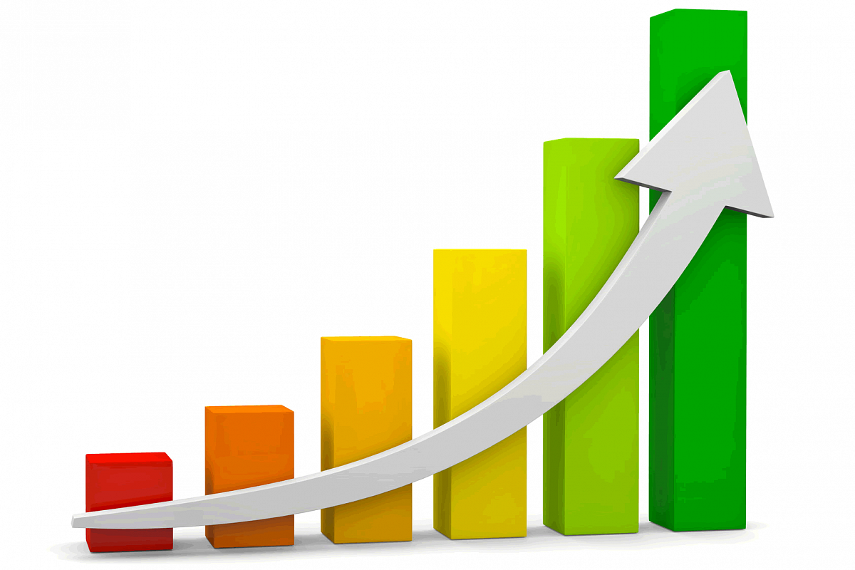 Диаграмма роста. График вверх. Рост продаж. График роста.